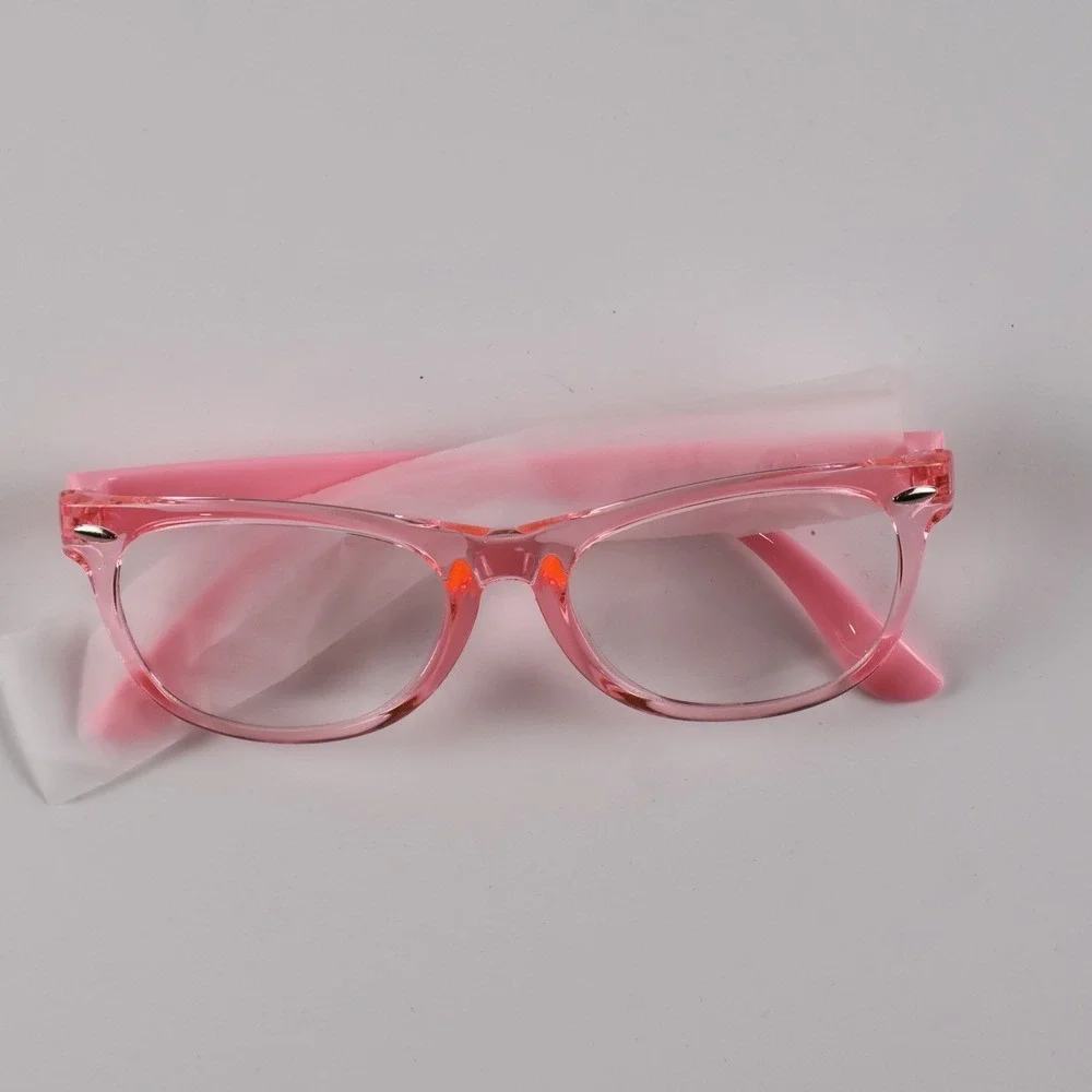 A&E Eyewear Cat Eye Glasses Pink Translucent Clear Lens NWT